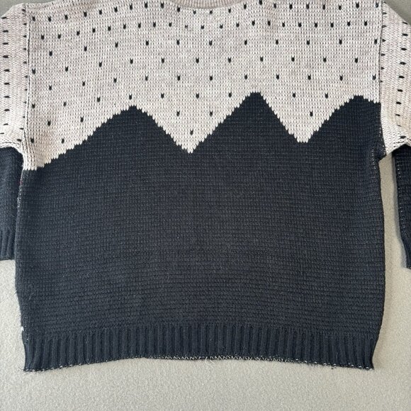 VTG Graphic Knit Sweater Mens L Boat Scenic 80s 90s Cozy Pullover Outdoor Retro - Picture 12 of 16